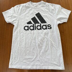 Adidas Golf Men's Logo T-Shirt White Black Sz SM Cotton Basic